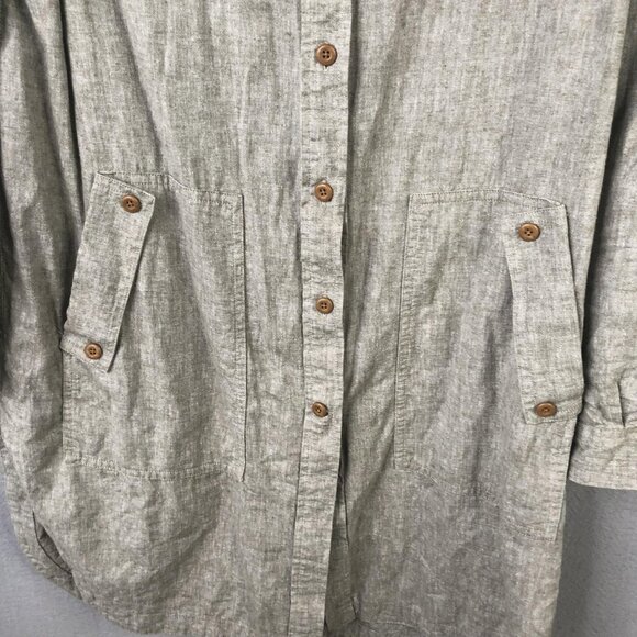 Duluth Trading Jacket Womens Large Beige Hemp Organic Cotton Utility Shacket - Picture 13 of 16